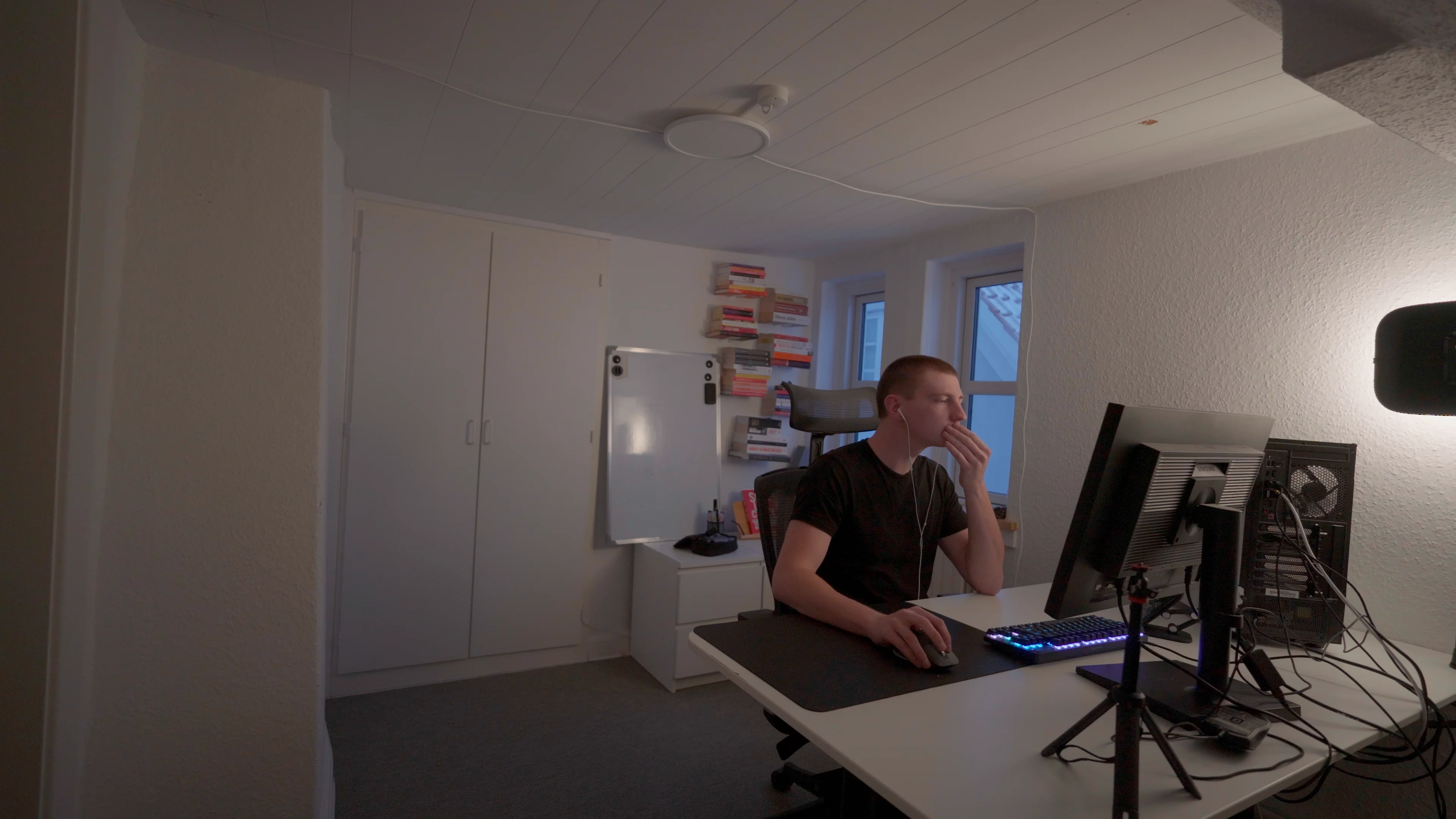 Kim Enrum office workspace setup for software development